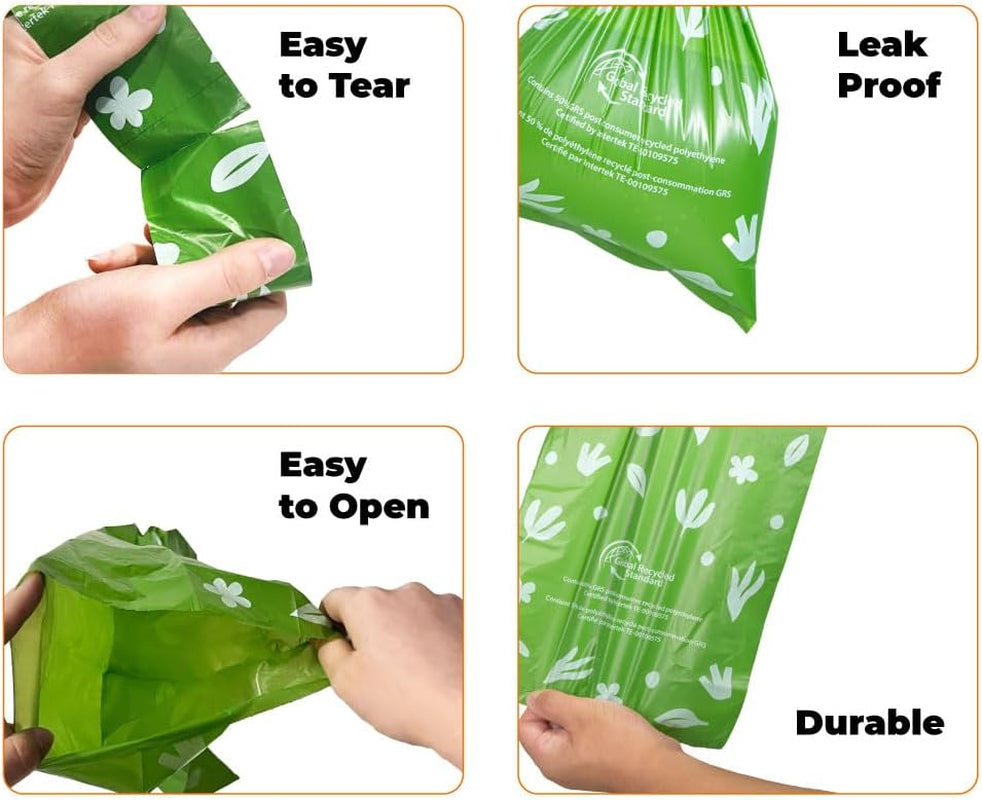 Poop Bags for Dogs, 50% Post-Consumer Recycled Content Dog Waste Bags on Rolls, Fits All Poop Bag Holders for Leashes - 150 Count, Green, Lavender Scented