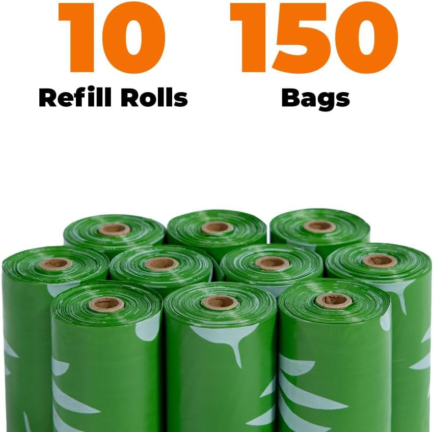 Poop Bags for Dogs, 50% Post-Consumer Recycled Content Dog Waste Bags on Rolls, Fits All Poop Bag Holders for Leashes - 150 Count, Green, Lavender Scented
